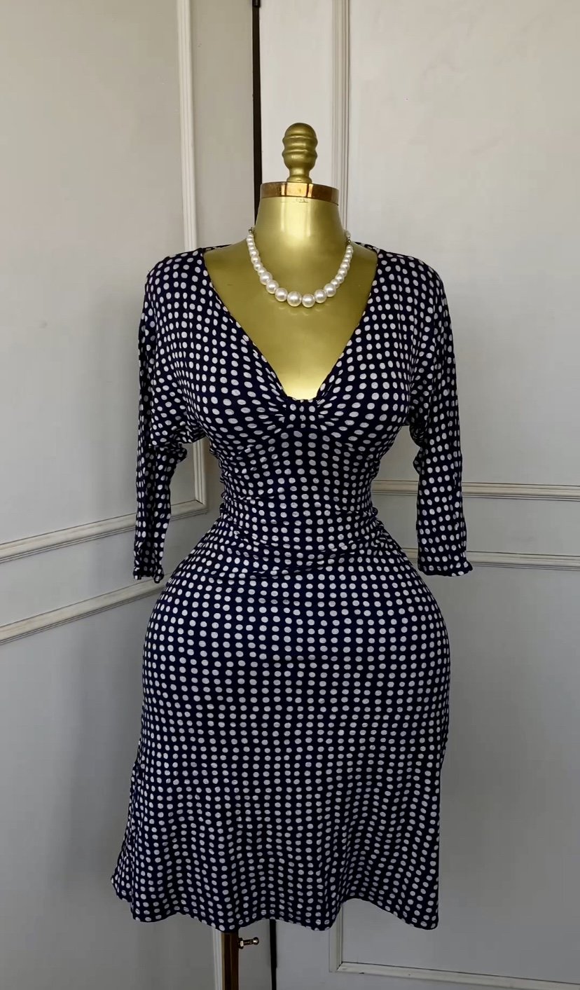 Black&white polka dot dress B74 (40D)