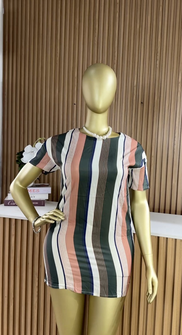 Multicolored stripe dress B362 (40D)