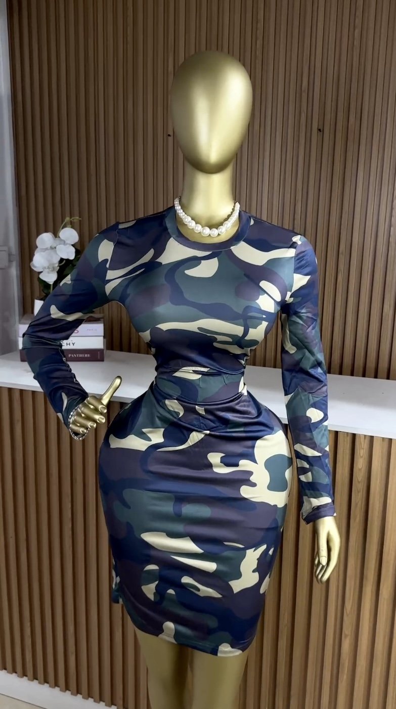 SHEIN camouflage print dress SH82 (40D)